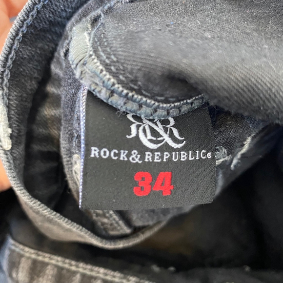 Rock & Republic Taylor Bootcut Jeans Size 34 Skull details faded black - Picture 13 of 16